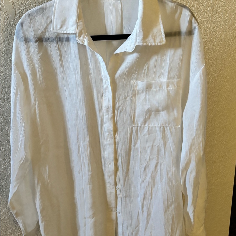 SHEIN Cream Collared Blouse